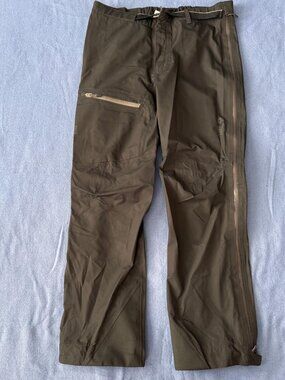 Mountain Hardwear Waterproof Shell Rain Pants- Full Zip/ Olive /Men /L- Regular